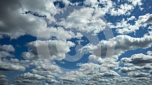 large white clouds on blue sky, backgrounds,