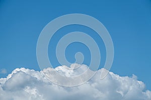 Large White Cumulus Cloud Against A Clear Blue Sky