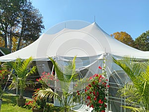 a large white events or entertainment tent