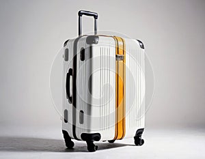 Large white modern travel suitcase