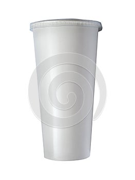 Large white paper cup template mock up, cut out