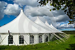 Large white party tent