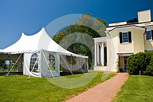 Large white party tent