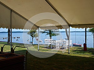 Large white party tent