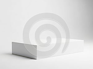 A large white rectangular block on a plain white background