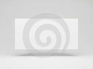 A large white rectangular object standing upright against a white background