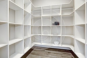 Large white wardrobe in luxury modern house