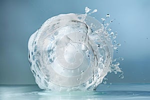 Large White Water Ball Splashing Into the Air