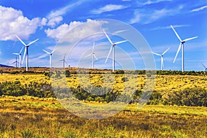 Large Windmill Turbines Wind Farm Project Monticello Utah