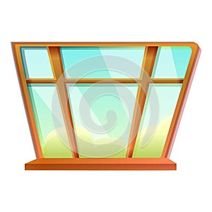 Large window icon, cartoon style