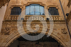 Large window in the Palace of La Salina courtyard