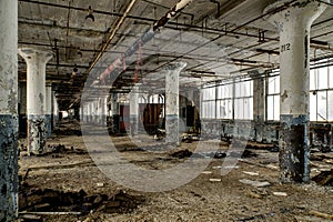 Large Windows & Columns - Abandoned National Acme Factory - Cleveland, Ohio