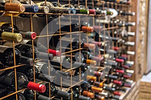 Large wine collection in cellar