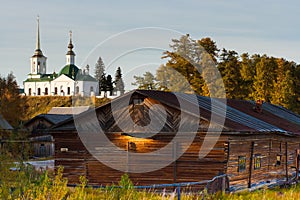 Large wooden barn in Berezovo