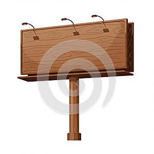 Large wooden billboard with a textured surface suggesting wood grain patterns.