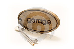 Large Wooden Garage Key Fob and Key