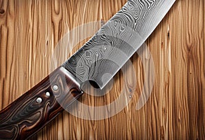 a large wooden knife on top of a cutting board with a wood handle