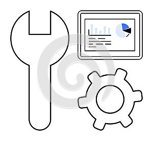 Tools and Analytics Dashboard Representing Technical Settings and Data Optimization