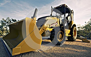 Large yellow bulldozer