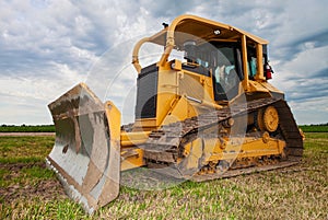 Large yellow bulldozer