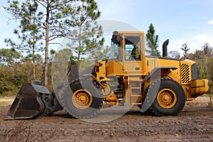 Large yellow bulldozer