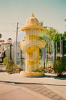 Large Yellow Fire Hydrant on Street