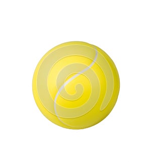A large yellow tennis ball isolated on a white background
