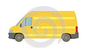 Large yellow van on a white background - Vector