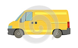 Large yellow van on a white background - Vector