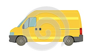 Large yellow van on a white background - Vector