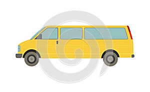 Large yellow van on a white background - Vector