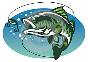 Largemouth bass fish mascot