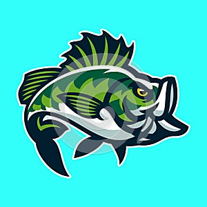 Largemouth Bass Fish Mascot Jumping Out Water