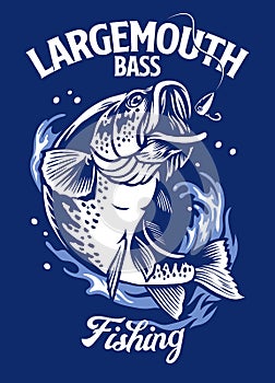 Largemouth bass fish t-shirt design
