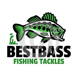 Largemouth bass fishing tackles design photo