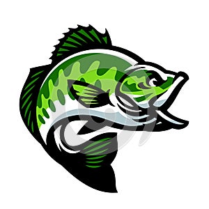 Largemouth Bass Mascot Jumping Out Water