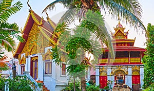 The buildings of Wat Muen Larn, Chiang Mai, Thailand photo