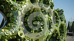 A largescale outdoor sculpture made entirely of recycled algaebased materials showcasing the possibilities of