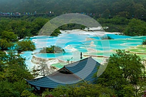 Largest Calcification ponds at Huanglong, Sichuan, China