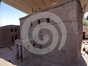 Largest of the churches is Medhane Alem, Lalibela, Ethiopia