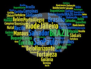 Largest cities or towns of Brazil info-text graphi