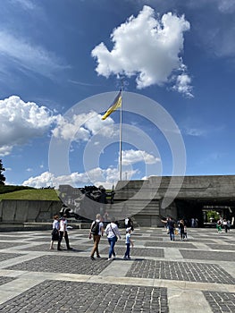 The largest flag of Ukraine in Kyiv