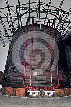 The largest oak vat in the world containing one million two hundred liters of wine