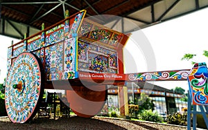 The largest oxcart in the world and very colorful.