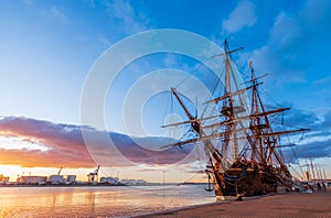 The largest sailing ship in the world, the Gotheborg, in the port of Sète, in Occitanie, France