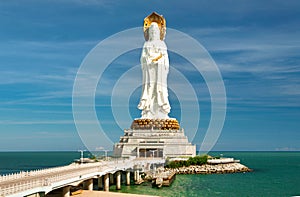 The largest statue of the goddess Guanyin in Nanshan Park.