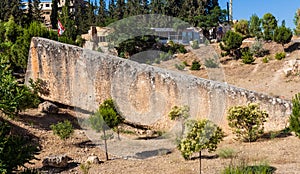 The largest stone in the world in Baalbeck (ancient Heliopolis) in Lebanon.