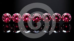 Dark Red Ruby-cut-diamonds On Black Background - Meticulous Design photo