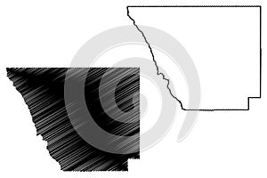Larimer County, Colorado U.S. county, United States of America,USA, U.S., US map vector illustration, scribble sketch Larimer