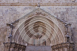 Larino - Molise - The characteristic Romanesque lunette 13th -14th century of the Cathedral of San Pardo photo